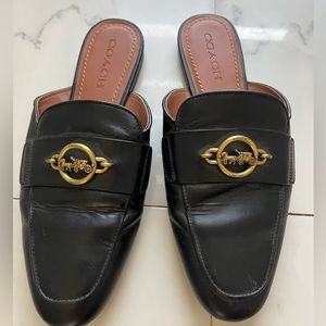 Coach black mules 10
